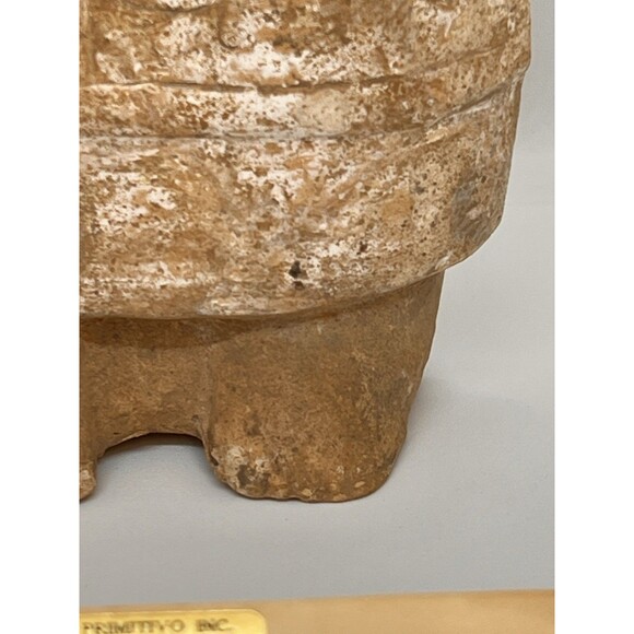 Pre Columbian Jaina Maya Pottery Figure Standing Woman Arms Raised Headdress Lrg - Picture 4 of 16